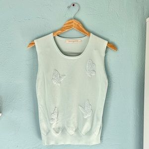 vintage butterfly vest beaded y2k butterflies mint green blue lifelike lindarico